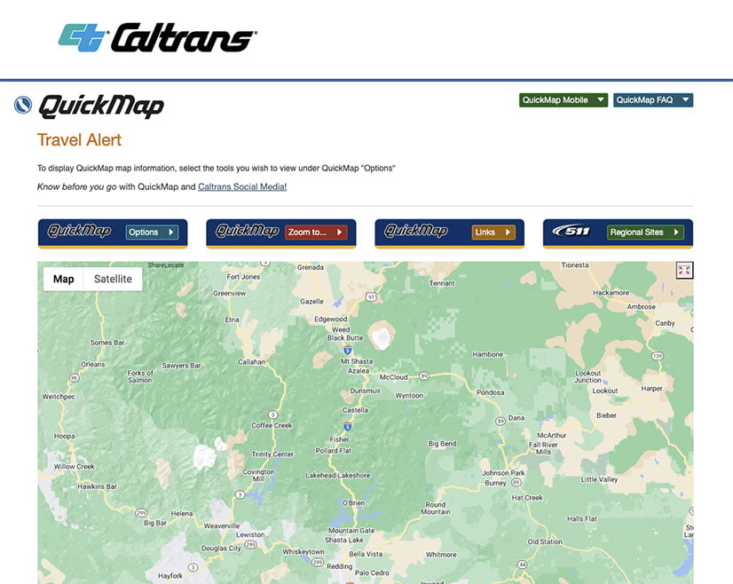 CalTrans Travel Alerts